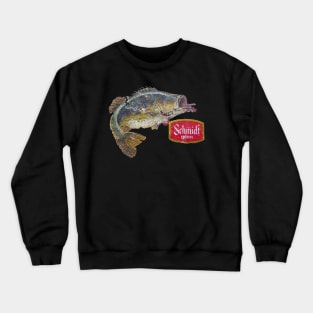 Schmidt Beer Bass Fishing Vintage Retro Distressed Crewneck Sweatshirt